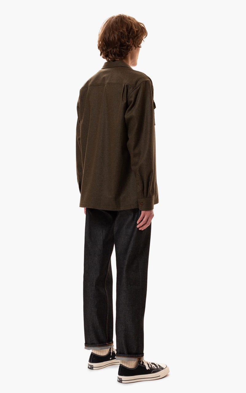 Nudie Jeans Vincent Melange Board Shirt Green Melange