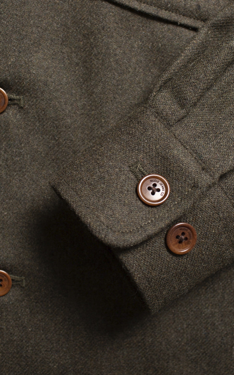 Nudie Jeans Vincent Melange Board Shirt Green Melange