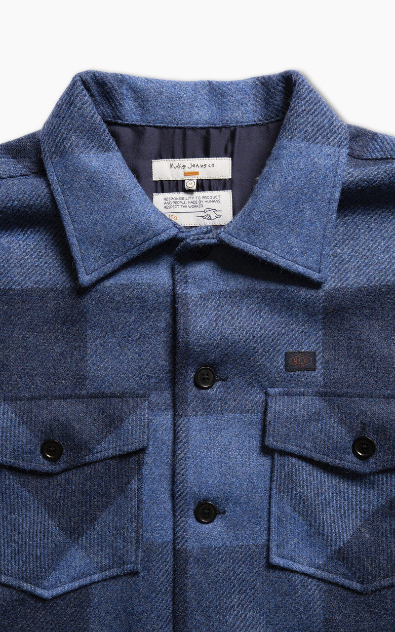 Nudie Jeans Vincent Buffalo Check Shirt Blue