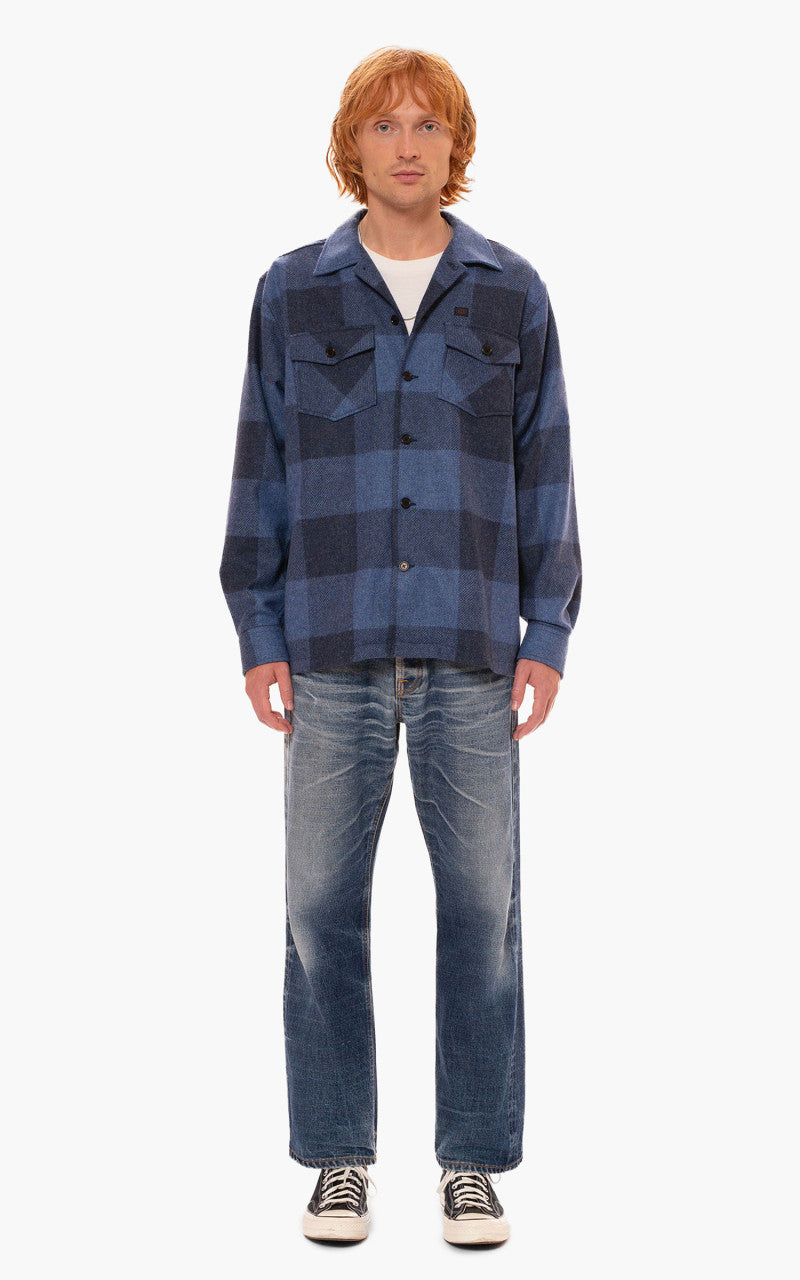 Nudie Jeans Vincent Buffalo Check Shirt Blue