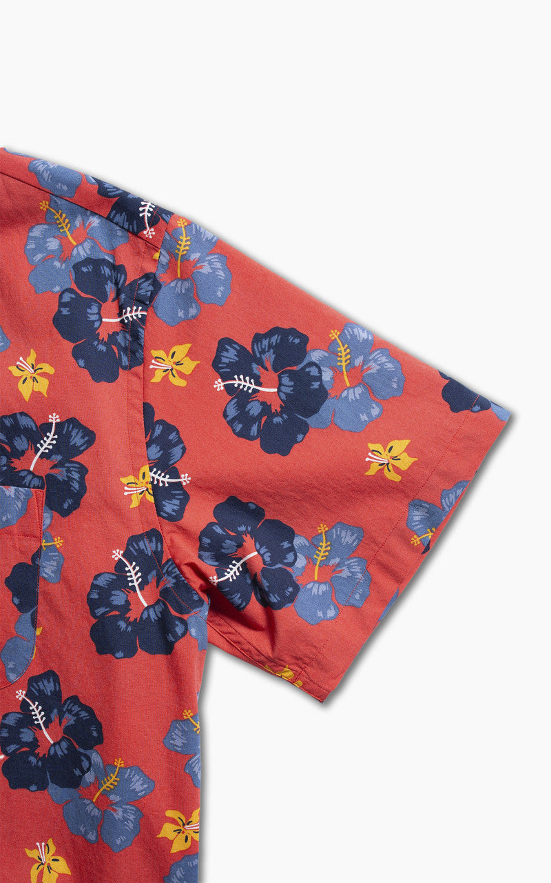 Nudie Jeans Arthur Flower Hawaii Shirt Red