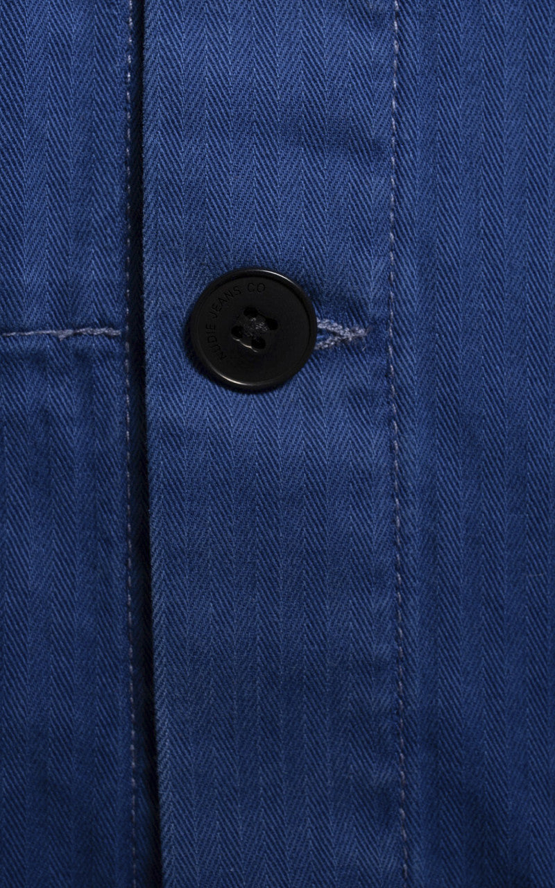 Nudie Jeans Buddy Herringbone Chore Jacket Blue