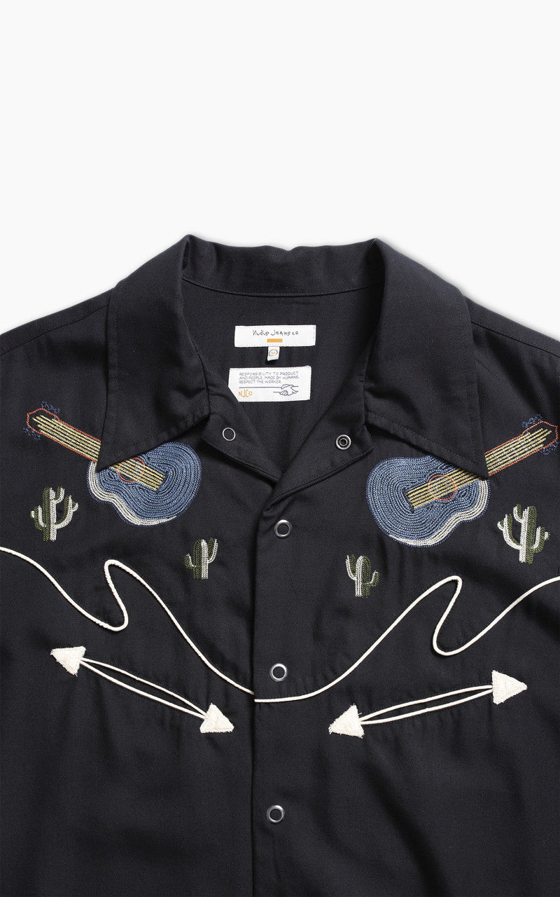 Nudie Jeans Gonzo Western Guitar Shirt Black