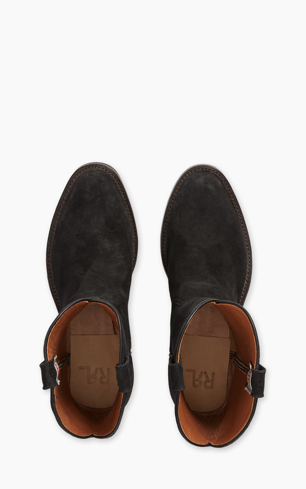 RRL Roughout Suede Boot Black