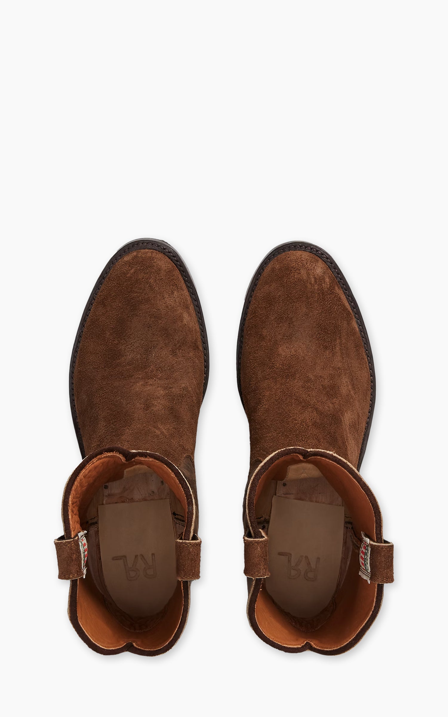 RRL Roughout Suede & Leather Boot Brown