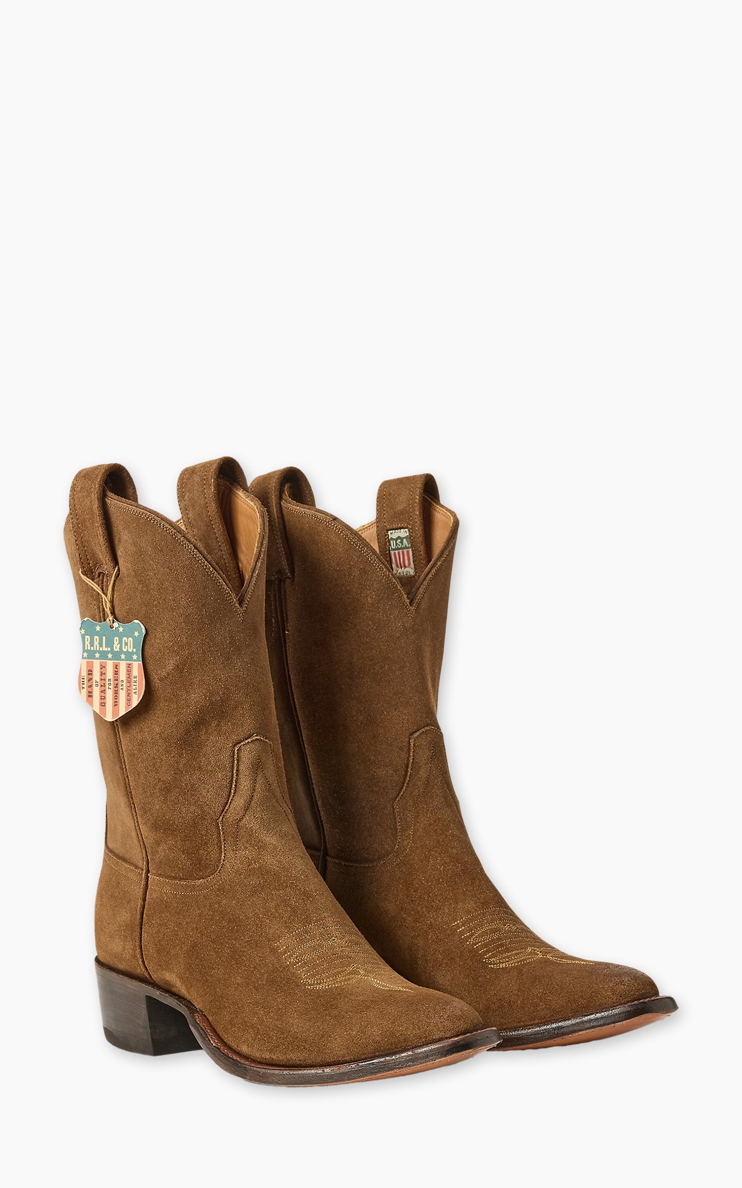 RRL Plainview Roughout Suede Boot Brown
