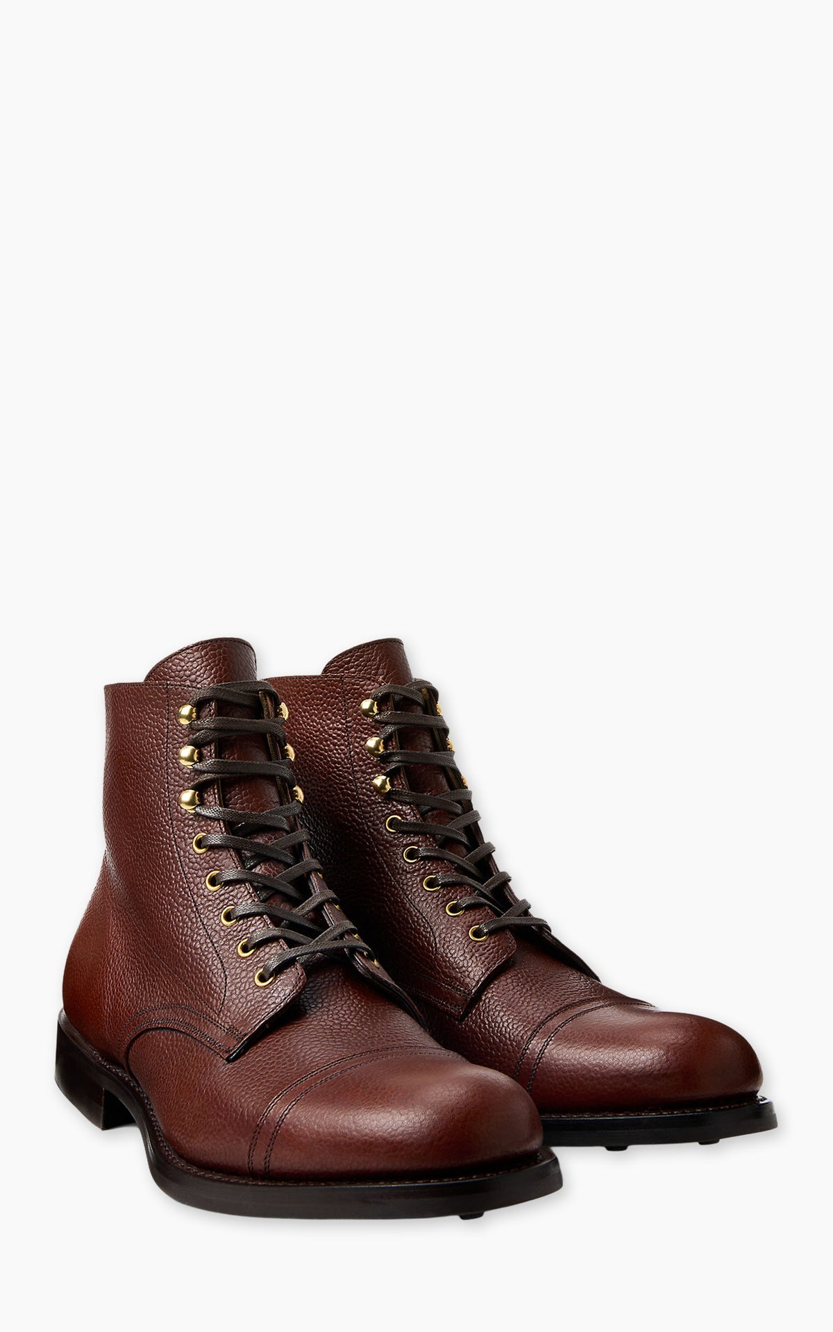 RRL Hand-Burnished Pebbled Leather Boot English Tan