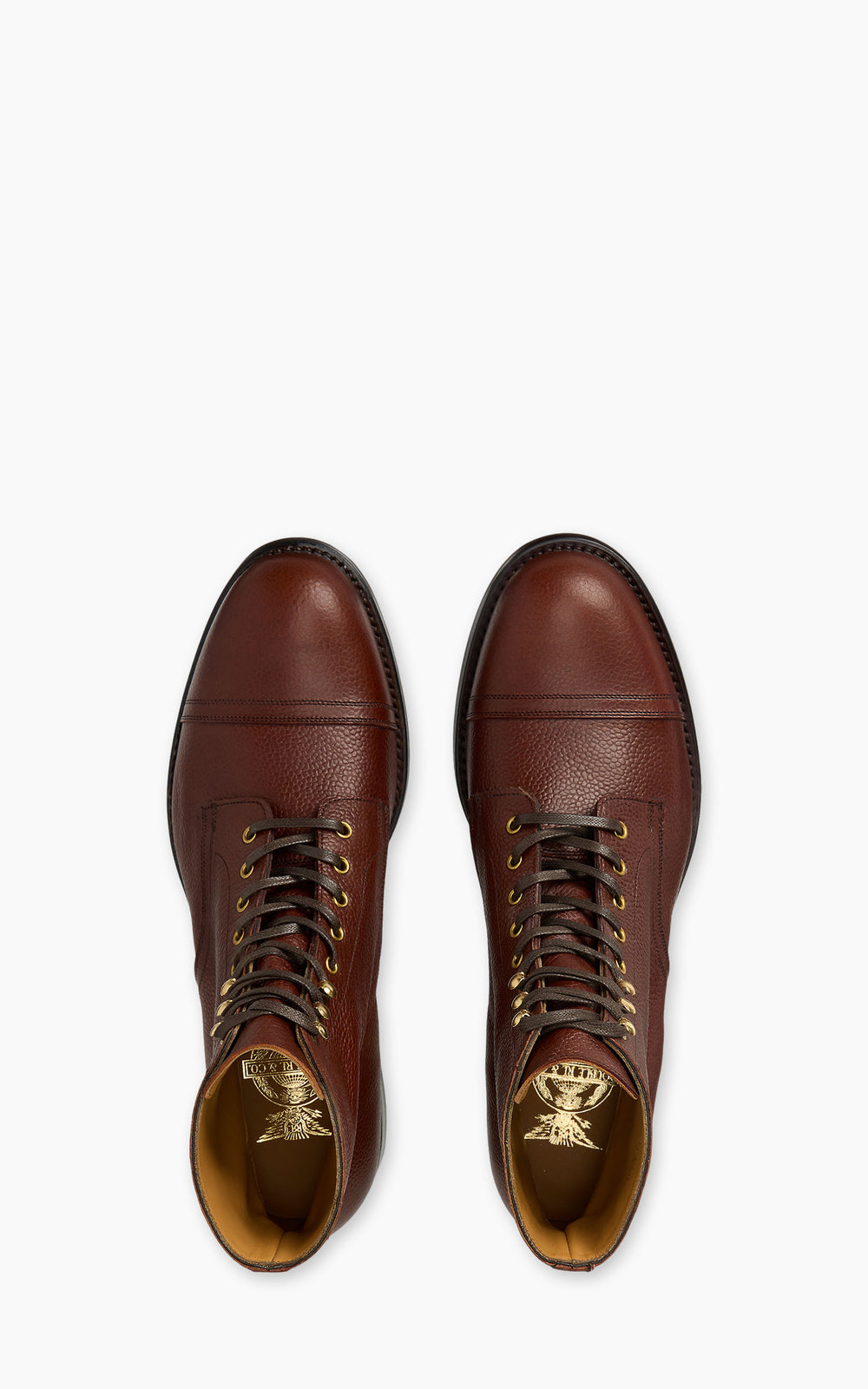 RRL Hand-Burnished Pebbled Leather Boot English Tan