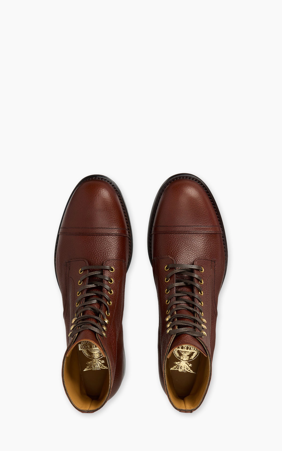 RRL Hand-Burnished Pebbled Leather Boot English Tan