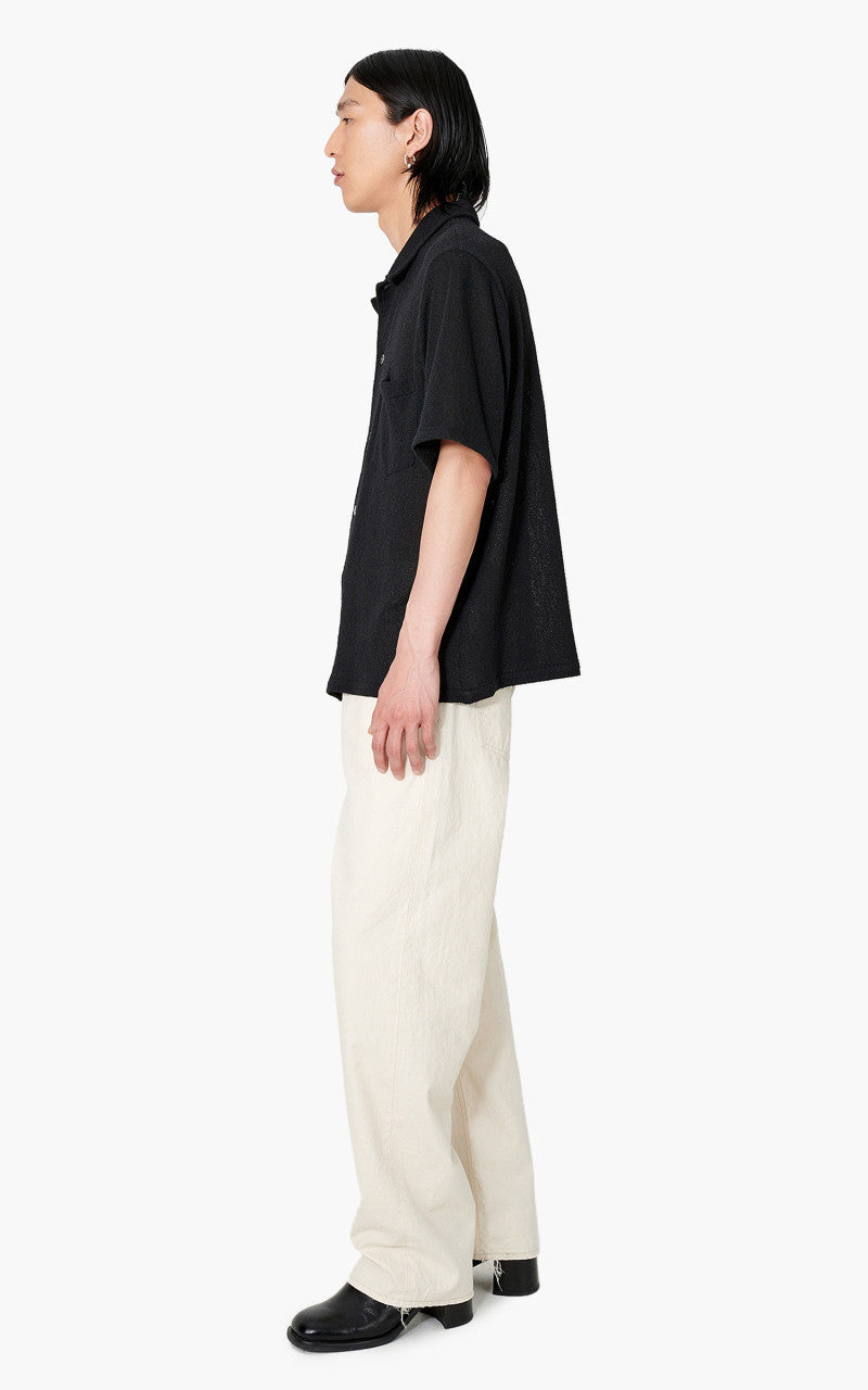 Our Legacy Box Shirt Short Sleeve Black Boucle