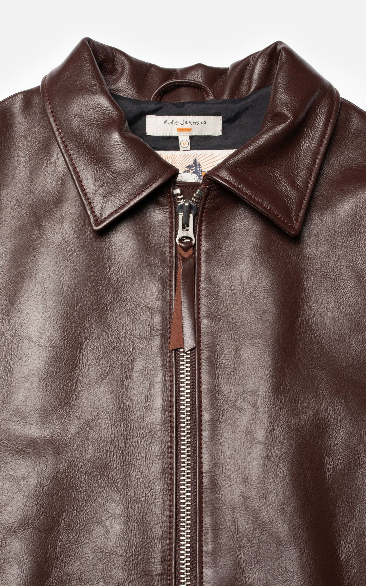 Nudie Jeans Eddy Rider Leather Jacket Burgundy