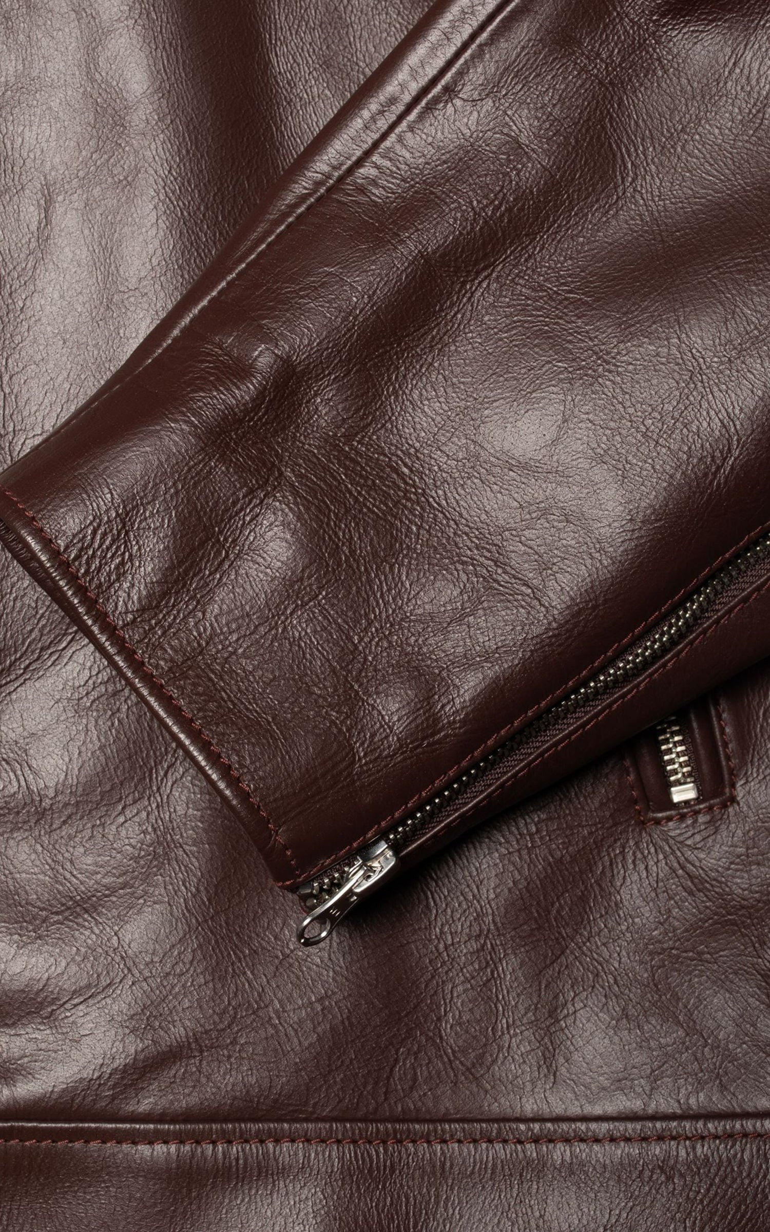 Nudie Jeans Eddy Rider Leather Jacket Burgundy