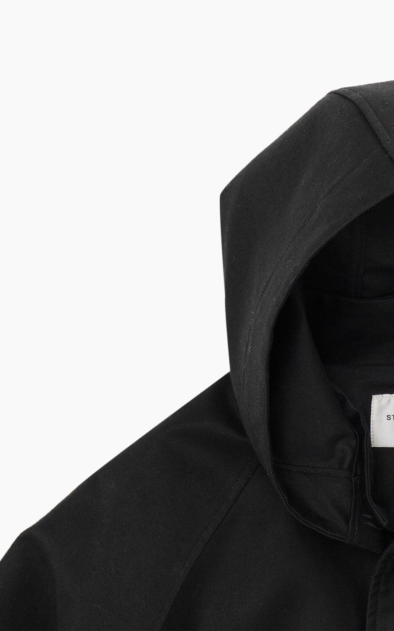 Still By Hand Moleskin Hooded Coat Black