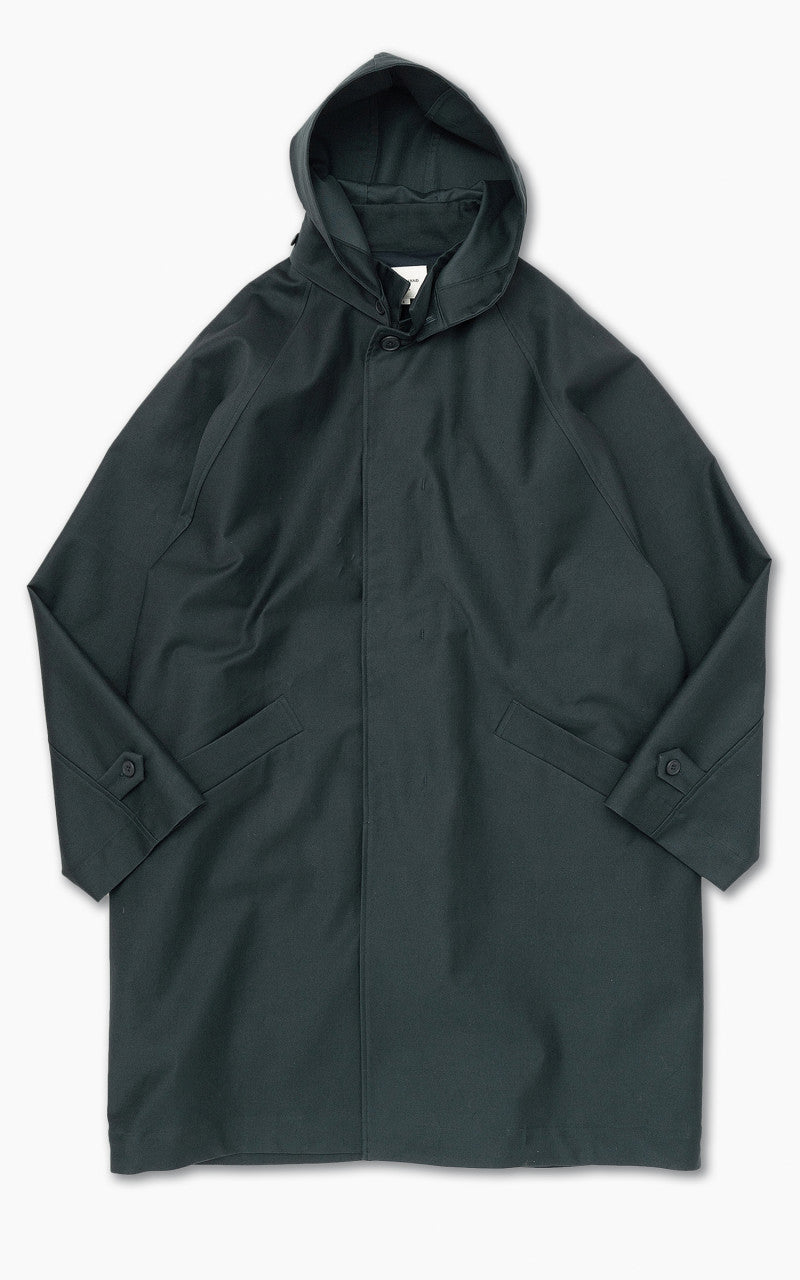 Still By Hand Moleskin Hooded Coat Deep Blue