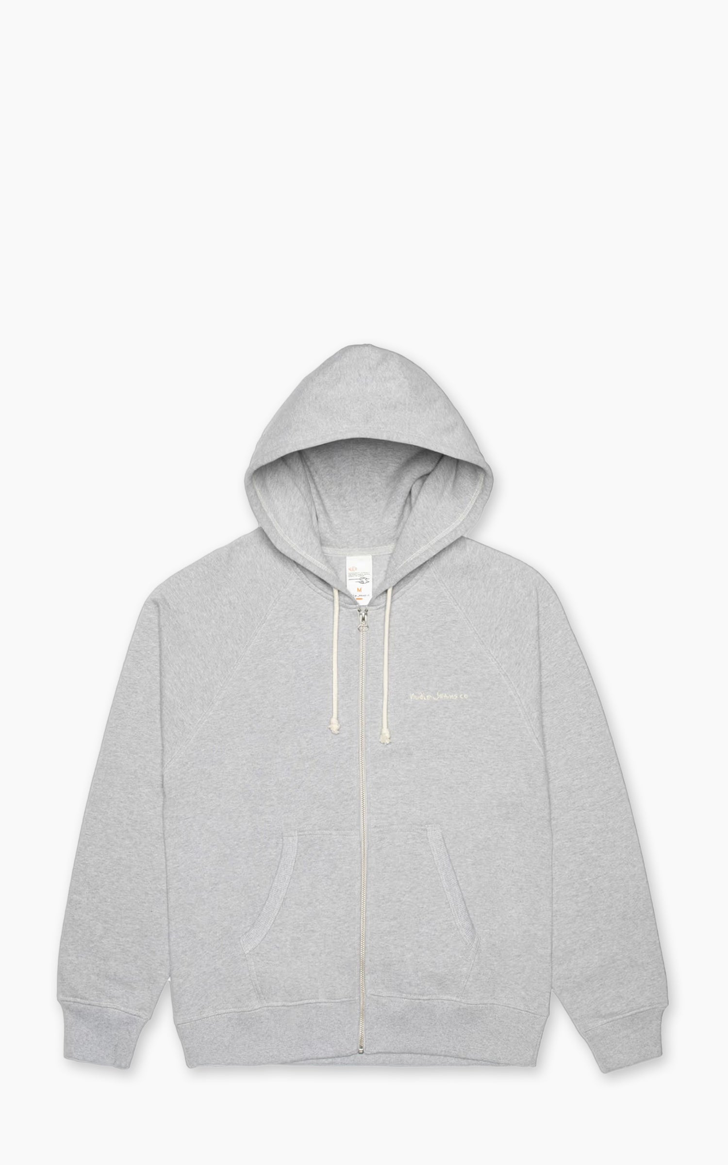 Nudie Jeans Gunde Logo Zip Greymelange