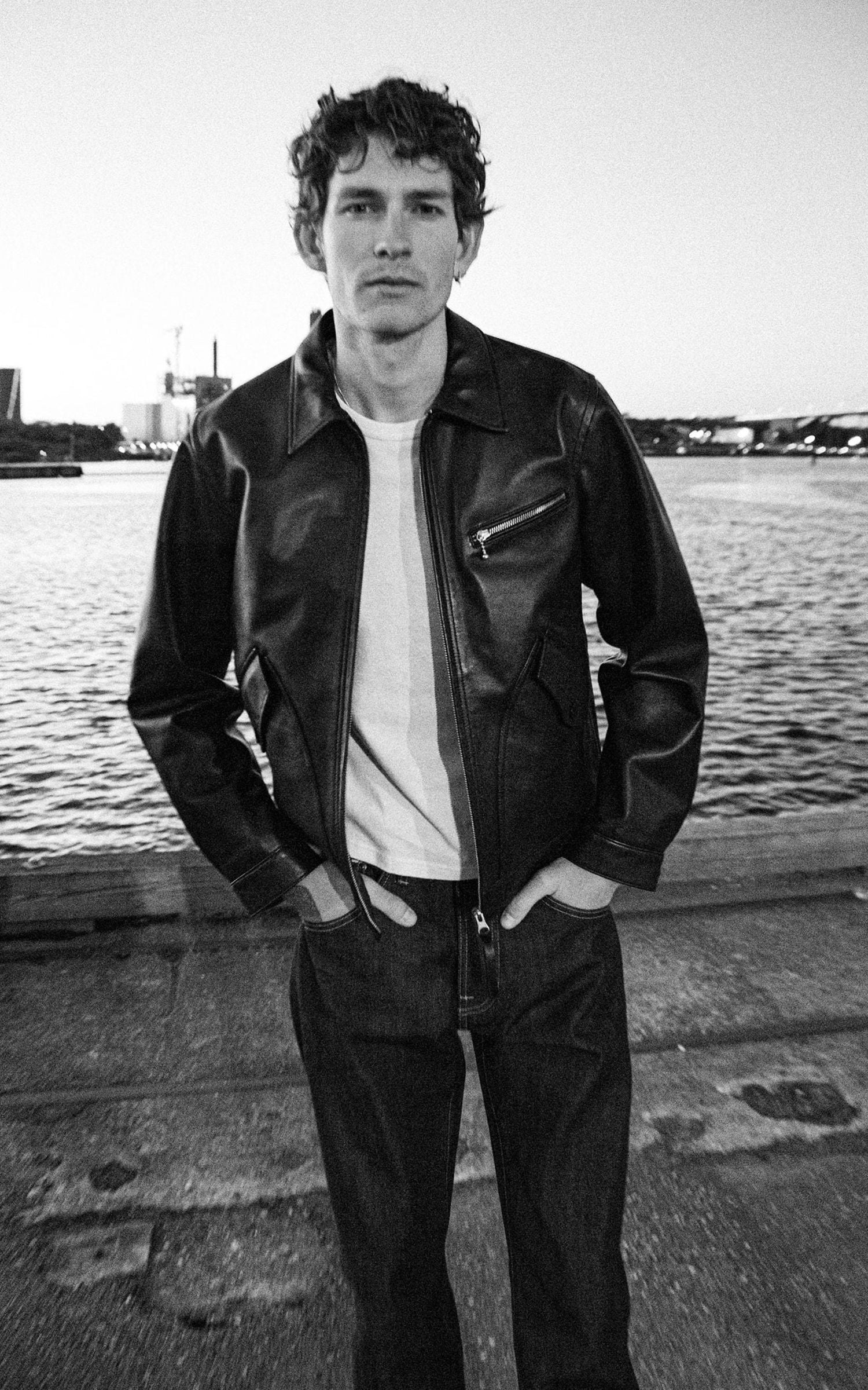 Nudie Jeans Blake Zip Jacket Leather Black