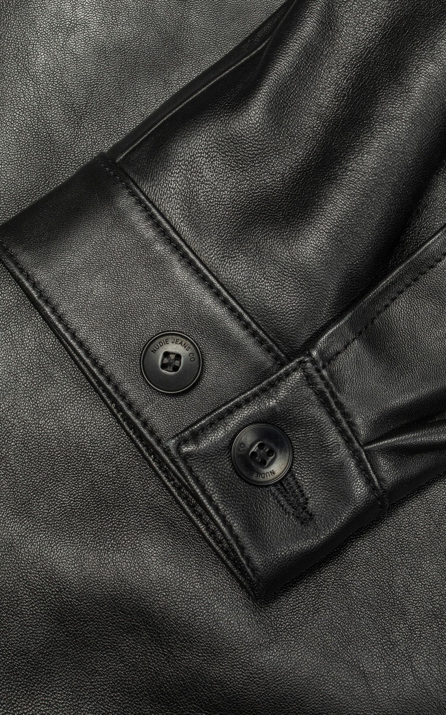 Nudie Jeans Blake Zip Jacket Leather Black