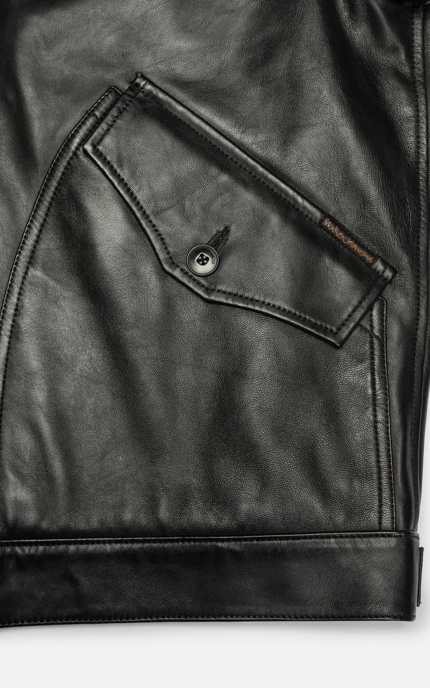 Nudie Jeans Blake Zip Jacket Leather Black