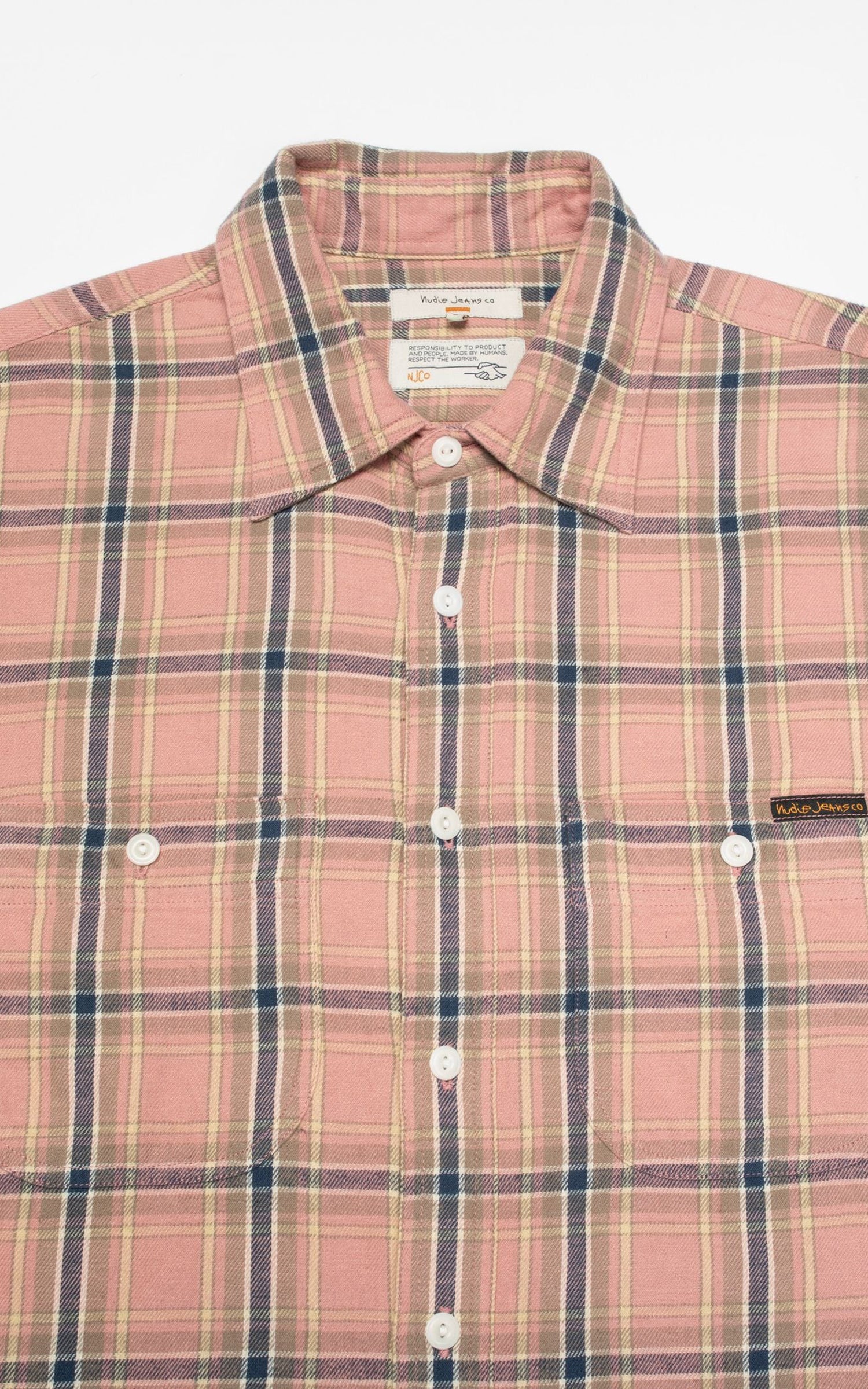 Nudie Jeans Julian Worker Shirt Checked Pink