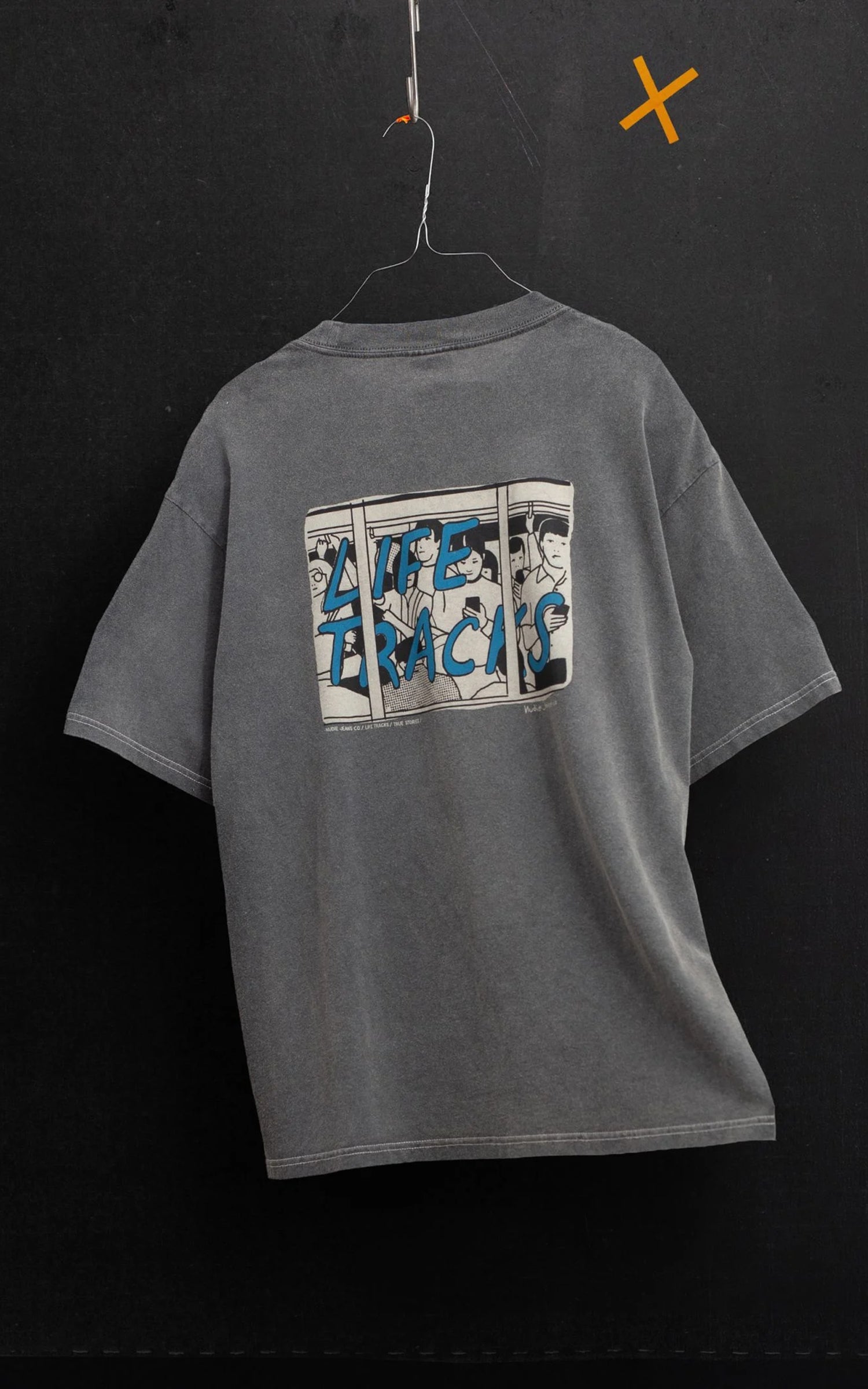 Nudie Jeans Koffe T-Shirt LifeTracks III Antracite