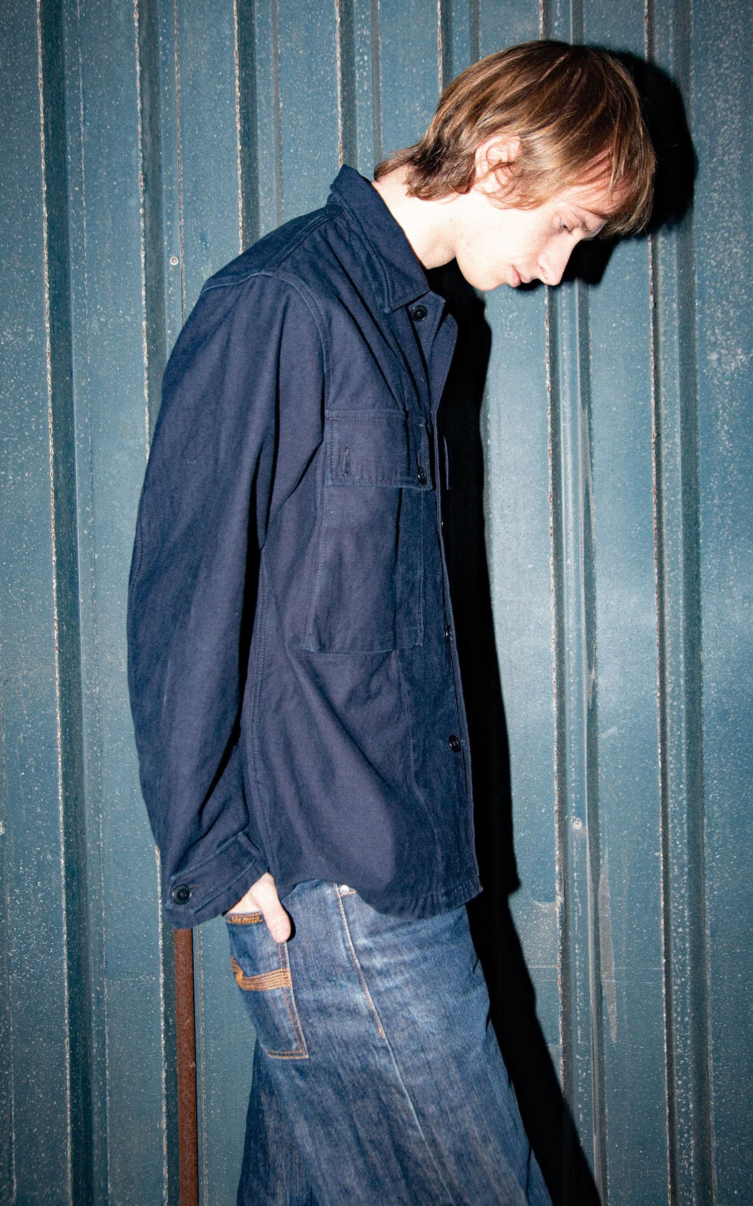 Nudie Jeans Nino Shirt Back Sateen Indigo