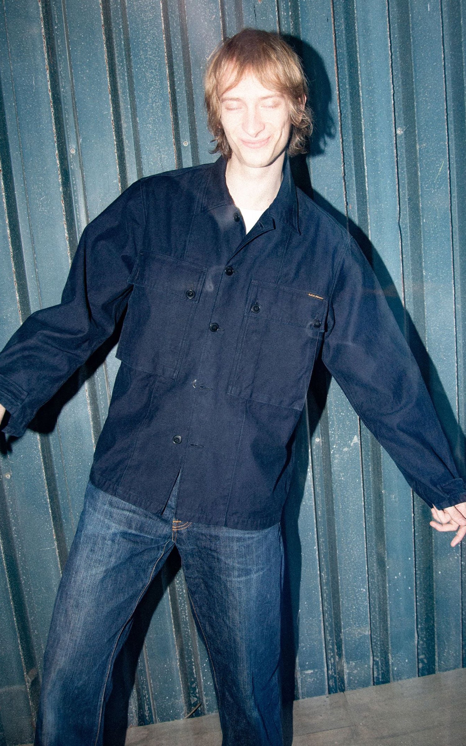 Nudie Jeans Nino Shirt Back Sateen Indigo