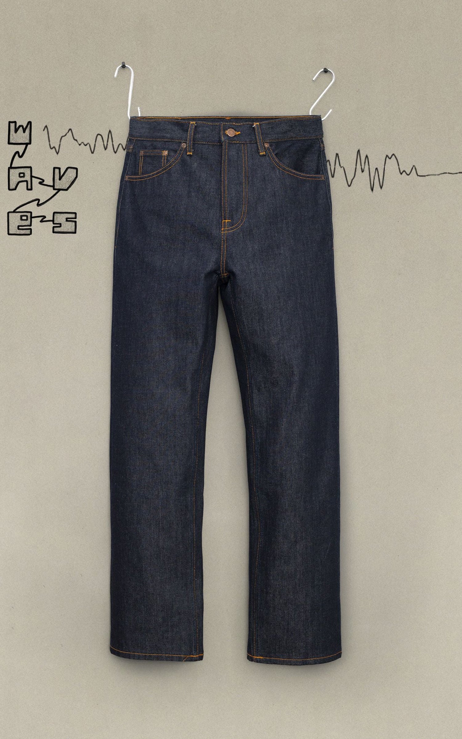 Nudie Jeans Tuff Tony Dry Ecru Waves