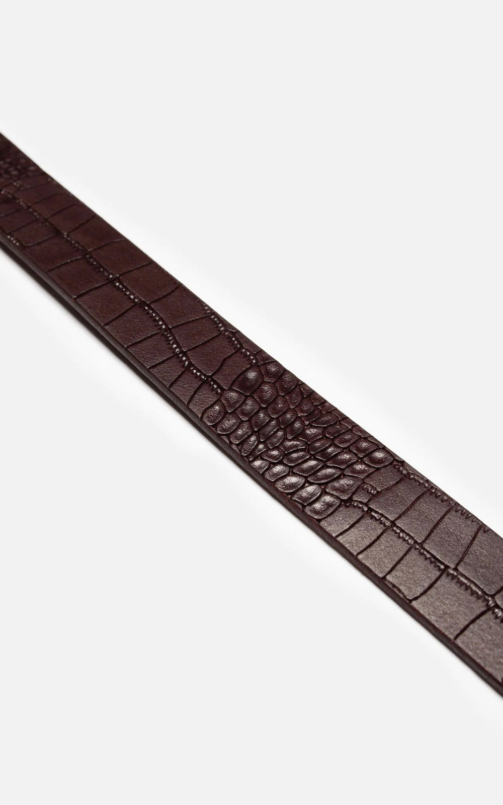 Nudie Jeans Western Faux Croco Silver Belt Burgundy