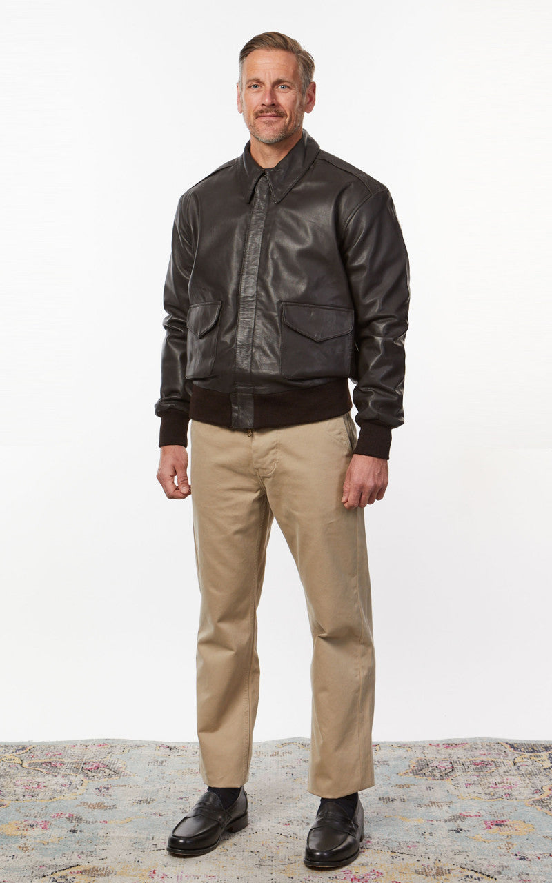 Military Surplus A-2 US Flight Jacket Leather Brown