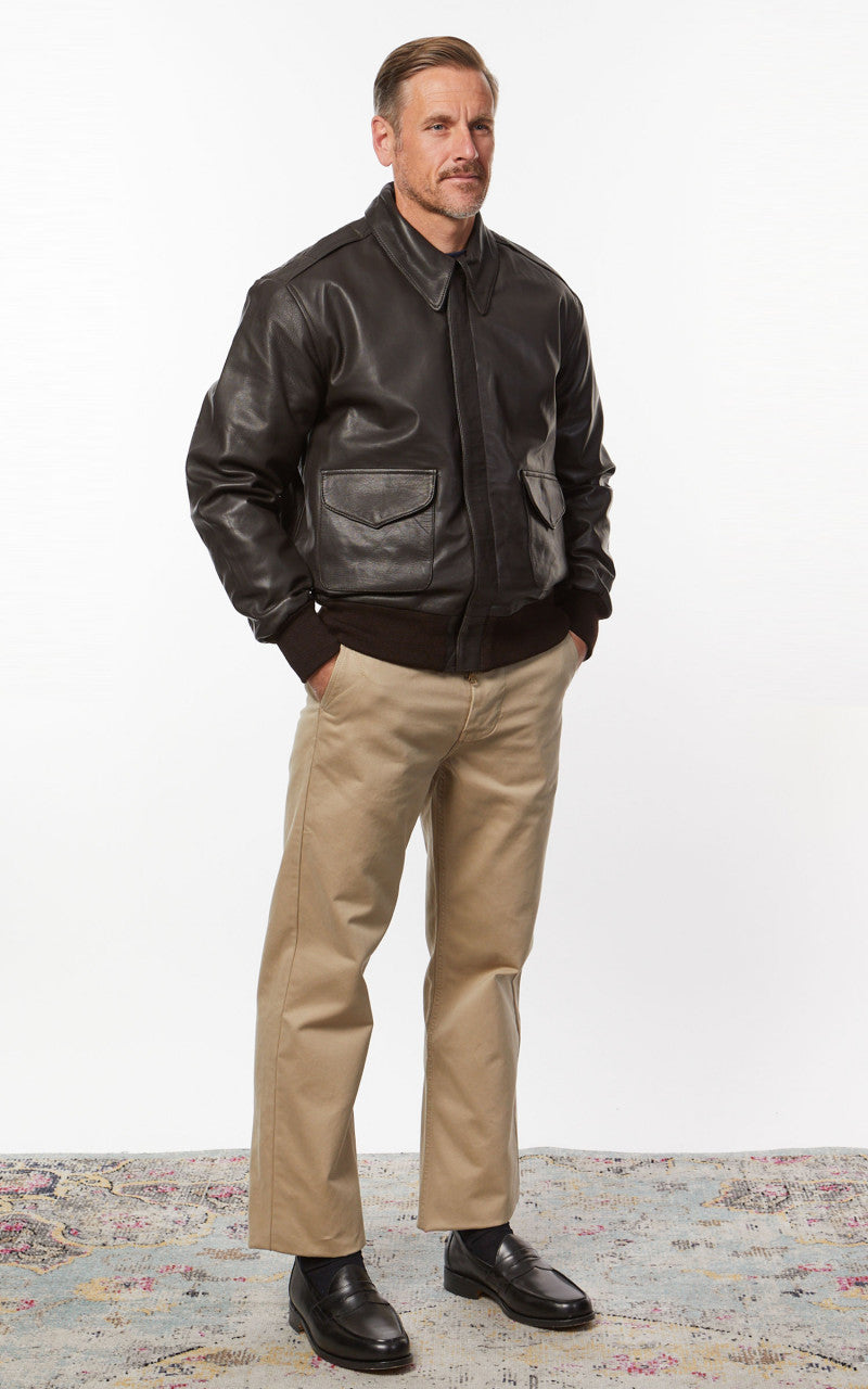 Military Surplus A-2 US Flight Jacket Leather Brown