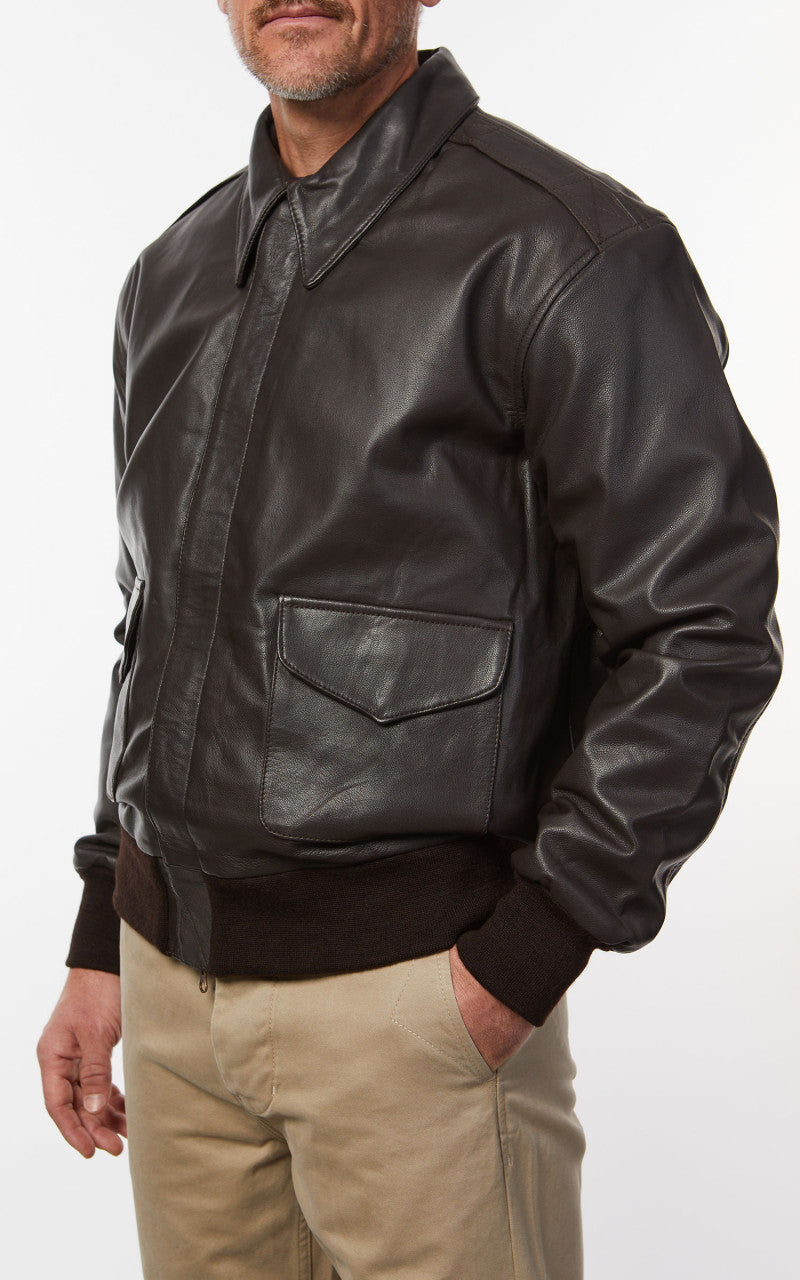 Military Surplus A-2 US Flight Jacket Leather Brown