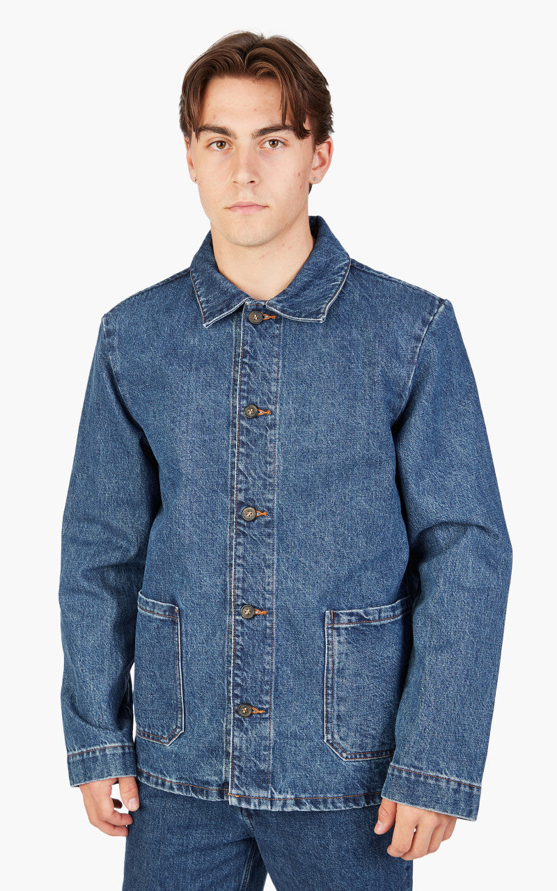 A.P.C. Veste Kerlouan Logo Denim Stonewashed Indigo