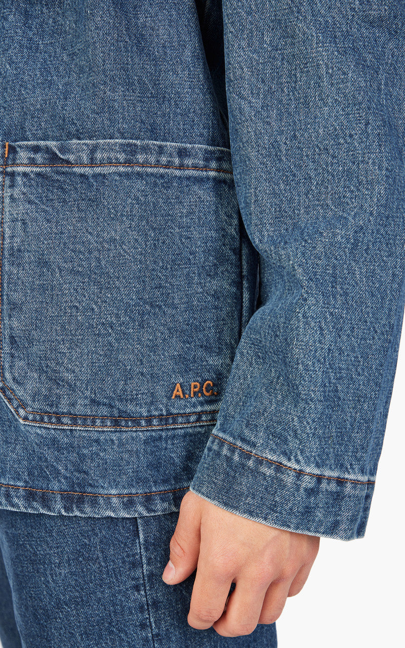 A.P.C. Veste Kerlouan Logo Denim Stonewashed Indigo