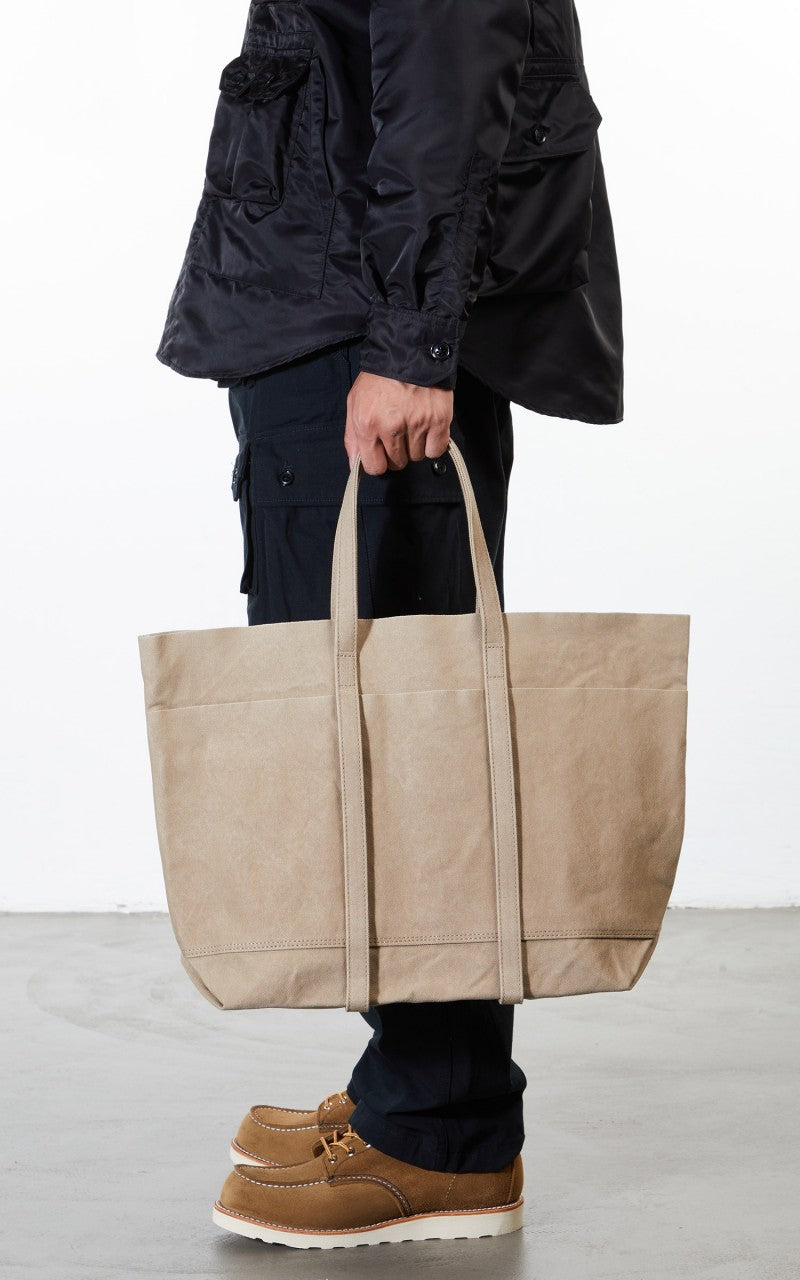 Amiacalva Washed A054 Canvas 6P Tote Bag M Beige