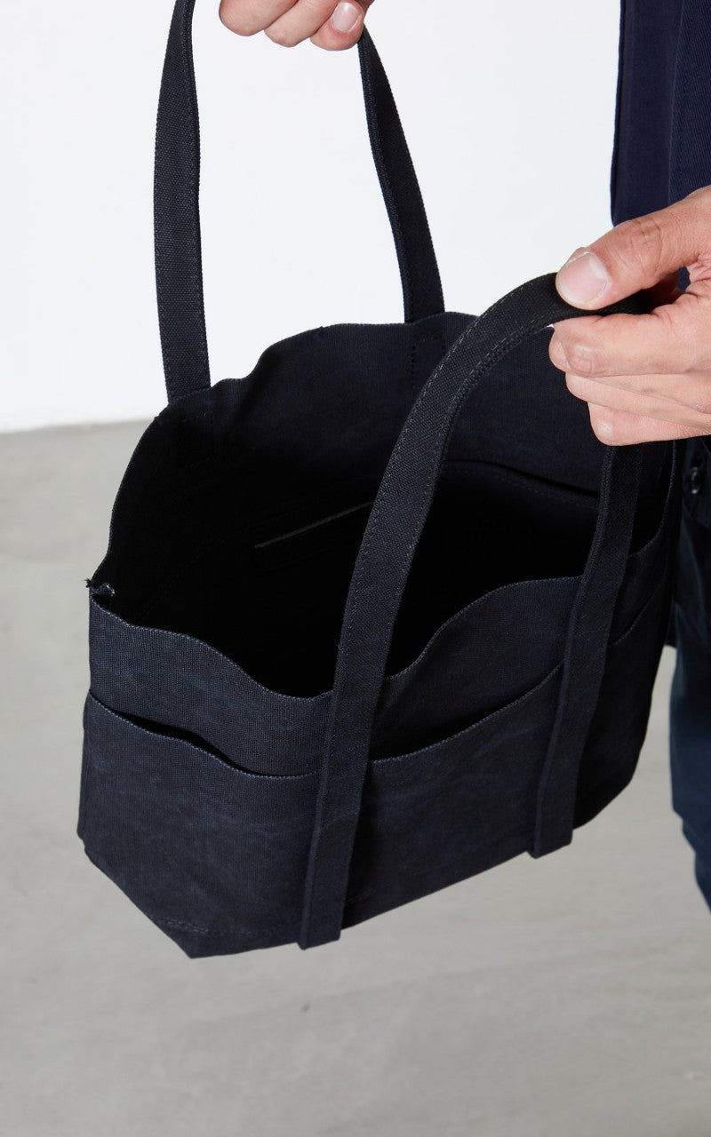 Amiacalva Washed A126 Canvas 6P Tote Bag S Black