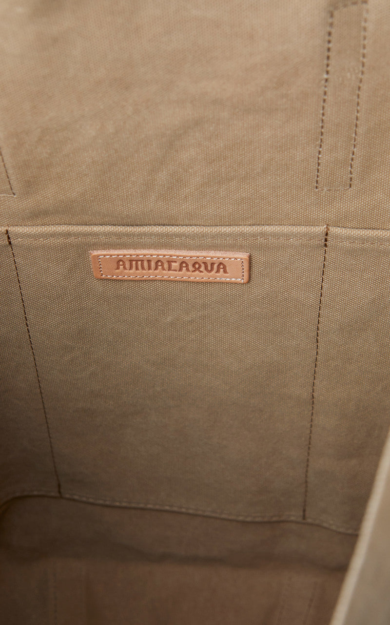 Amiacalva A149 Canvas 2Way Messenger Bag M Taupe