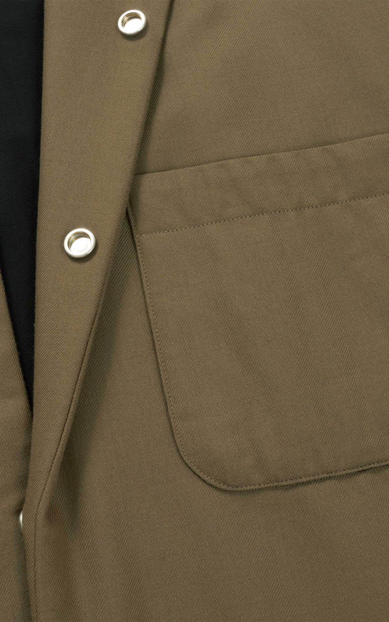 Markaware Organic Cotton Wool Twill Puffed Shirt Jacket Khaki