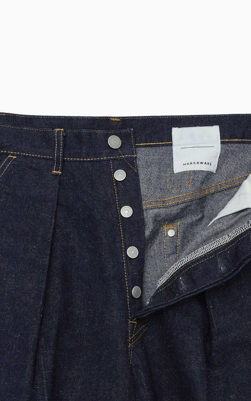 Markaware Pleated Wide Denim Indigo