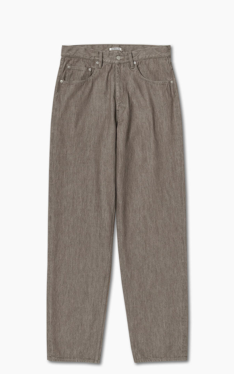 Auralee Hard Twist Denim Wide Pants Mocha Brown
