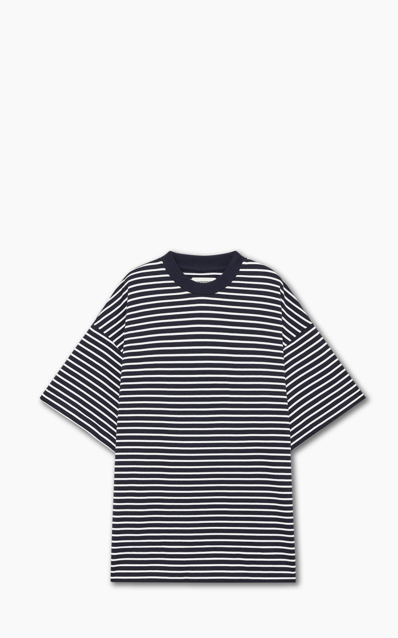 Markaware Stripe Box Tee S/S Navy/White