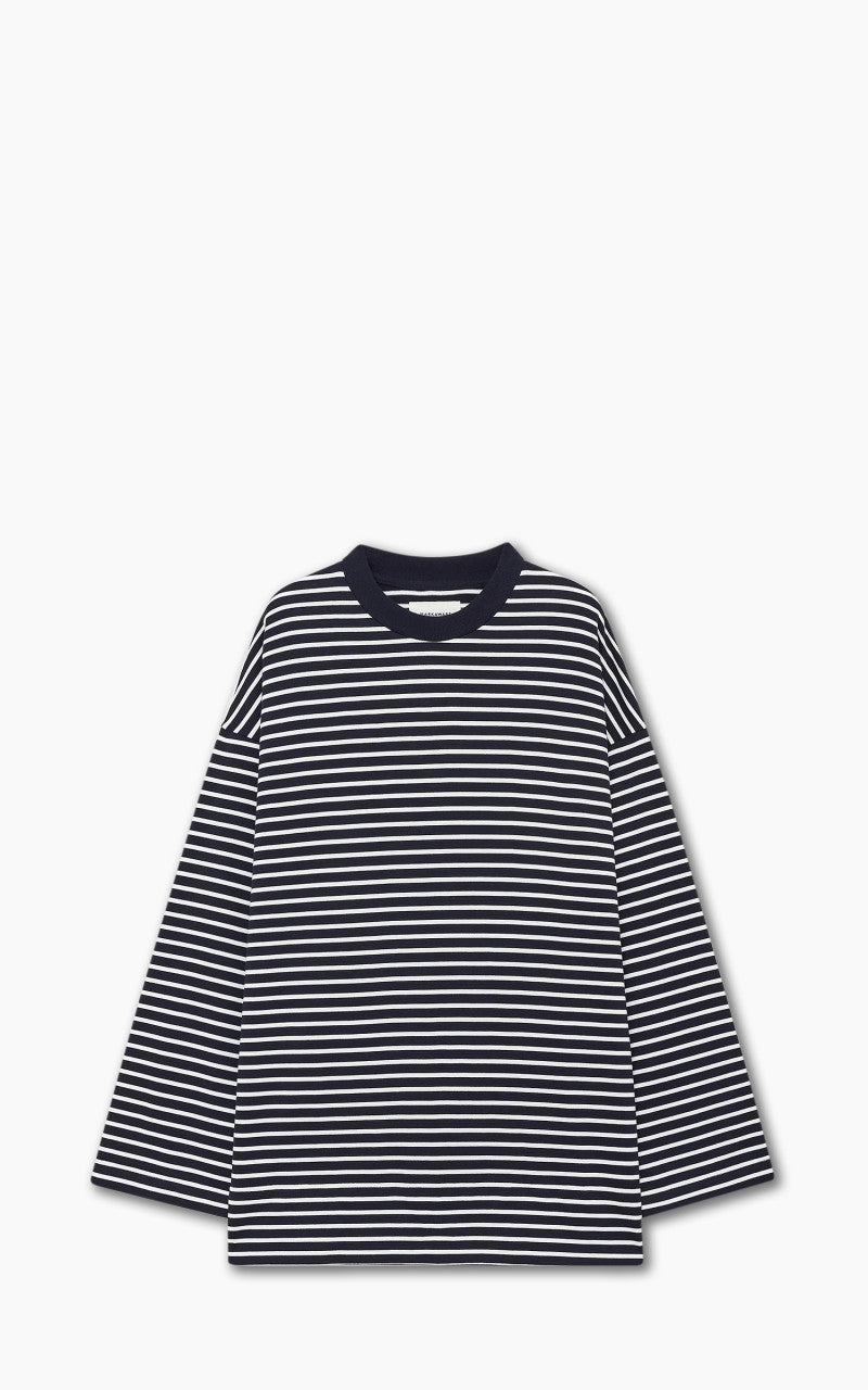 Markaware Stripe Box Tee L/S Navy/White