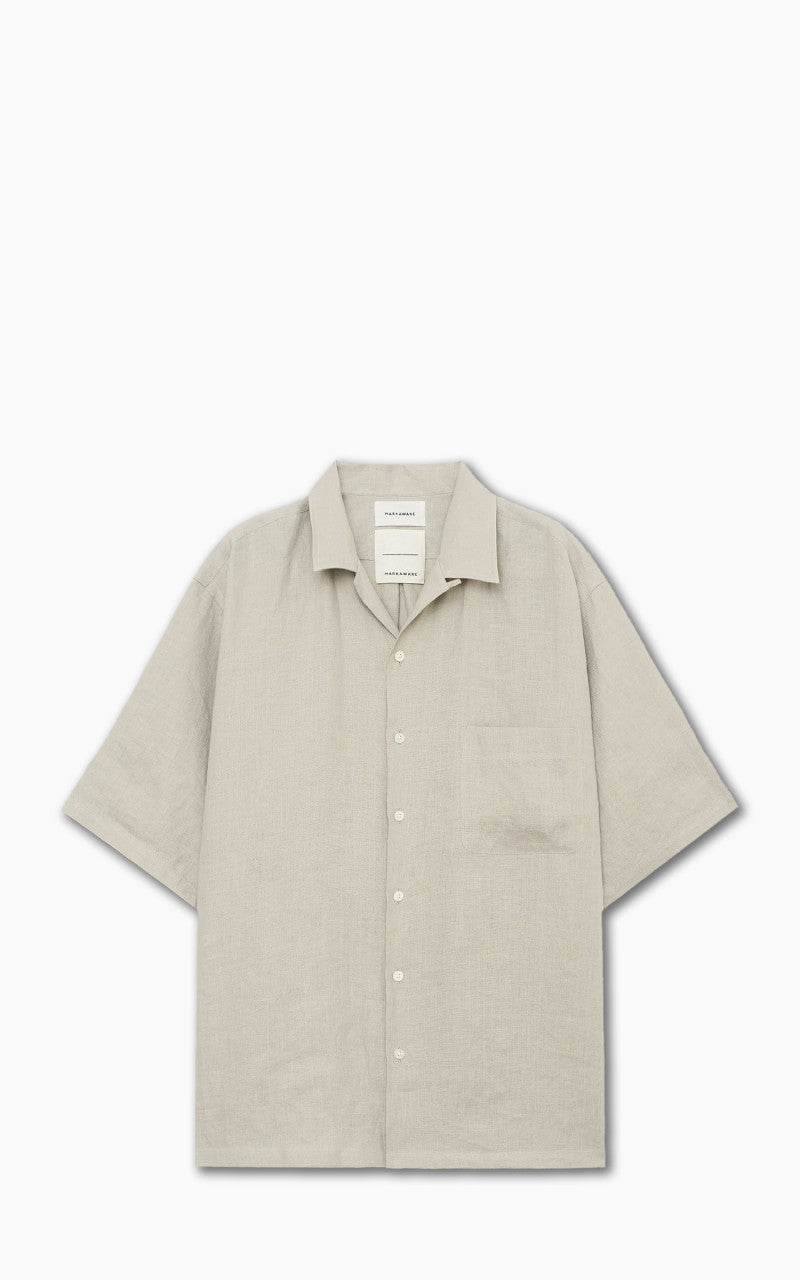 Markaware Open Collar Shirt S/S Taupe