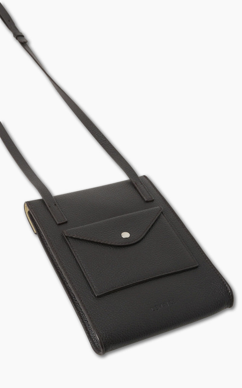 Lemaire Enveloppe With Strap Soft Grained Leather Dark Chocolate