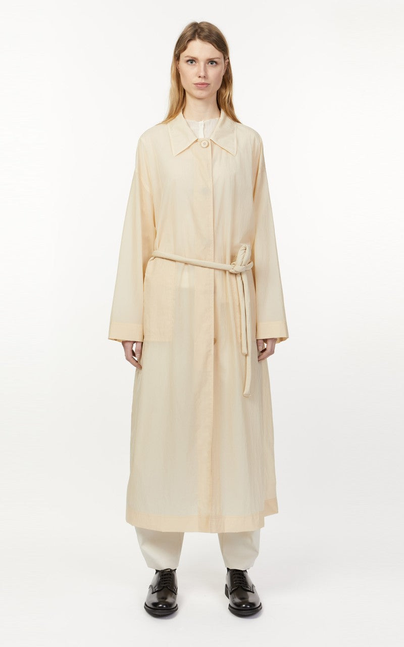 Amomento Sheer Single Trench Coat Light Beige
