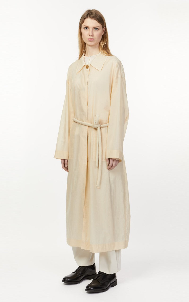 Amomento Sheer Single Trench Coat Light Beige