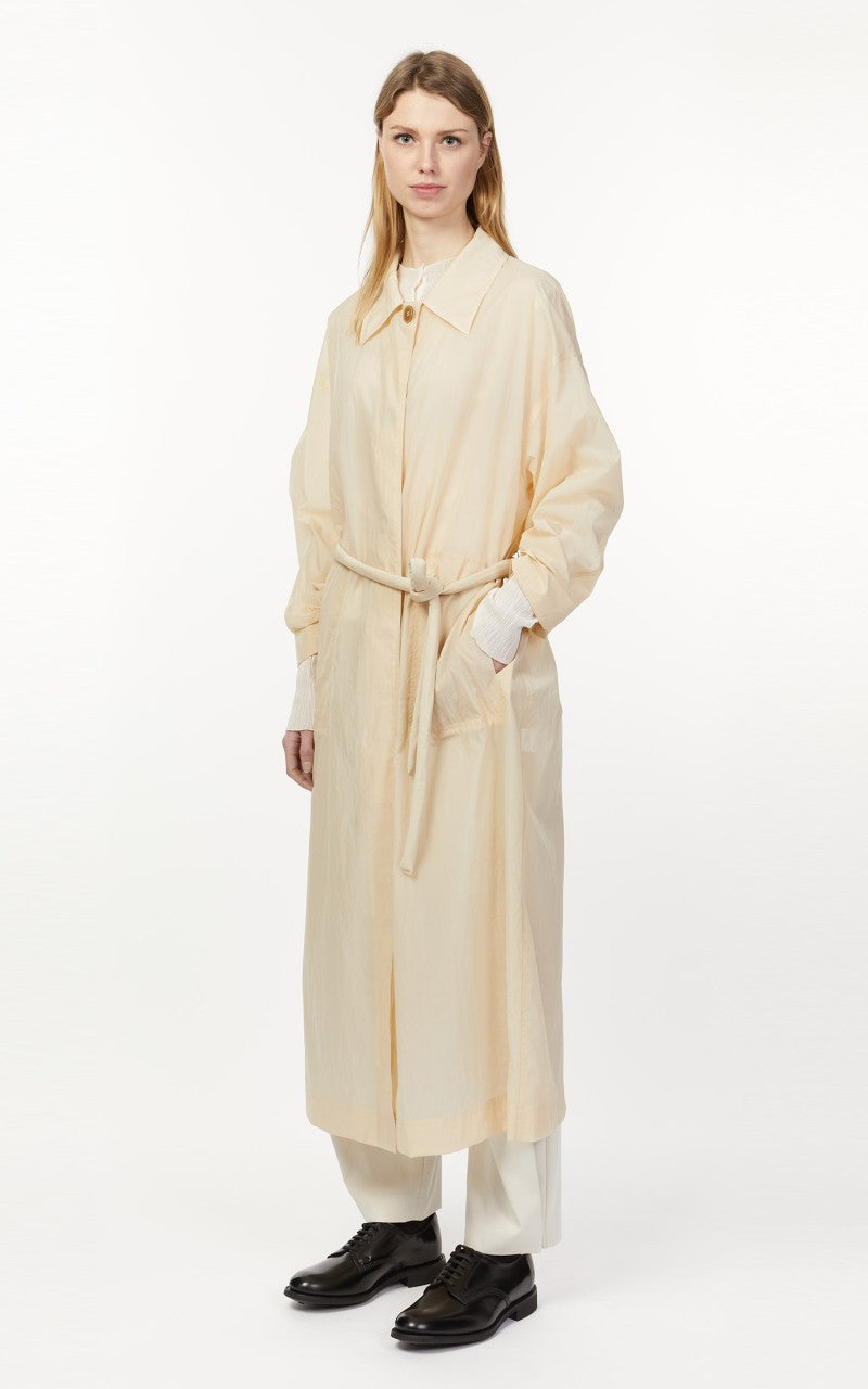 Amomento Sheer Single Trench Coat Light Beige