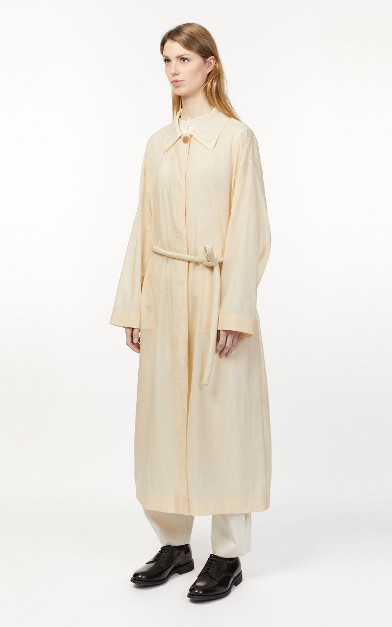 Amomento Sheer Single Trench Coat Light Beige