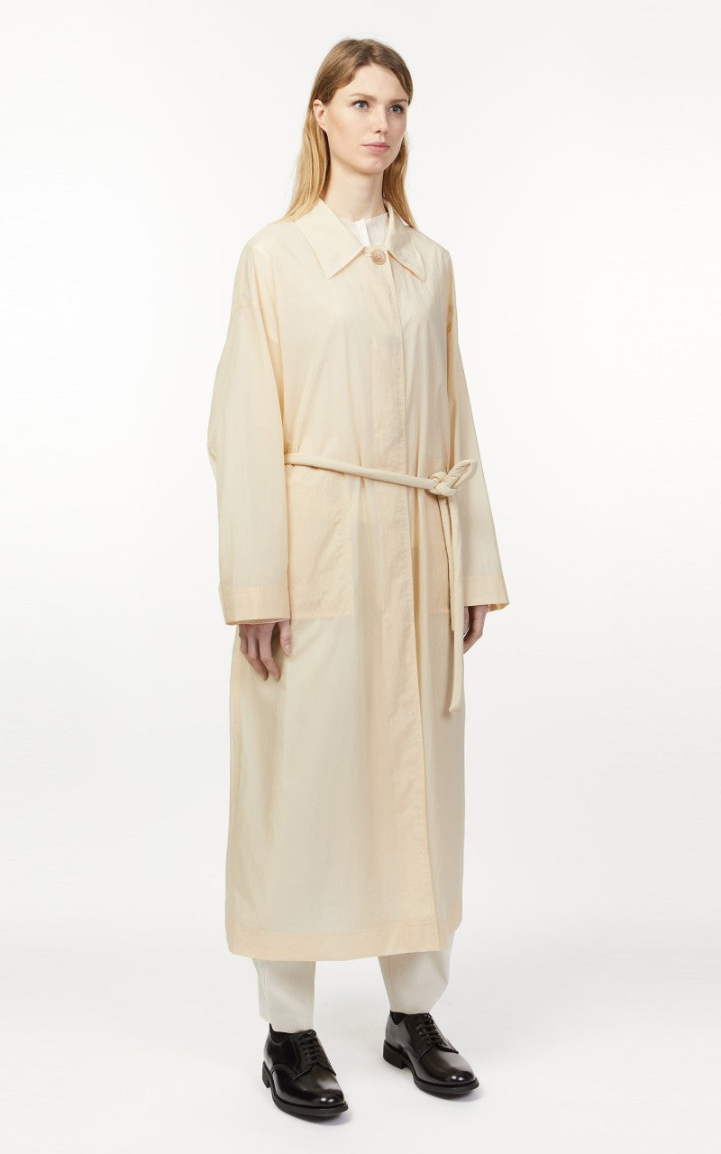 Amomento Sheer Single Trench Coat Light Beige