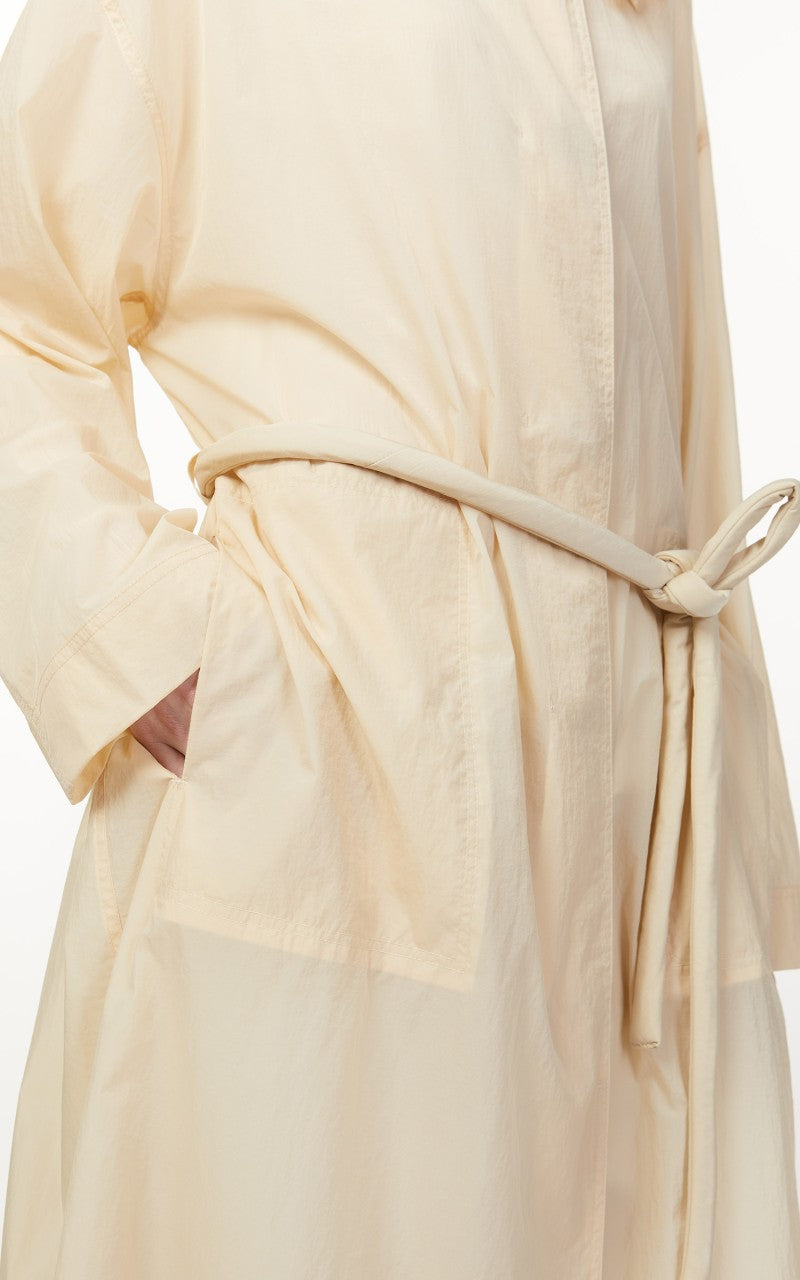Amomento Sheer Single Trench Coat Light Beige