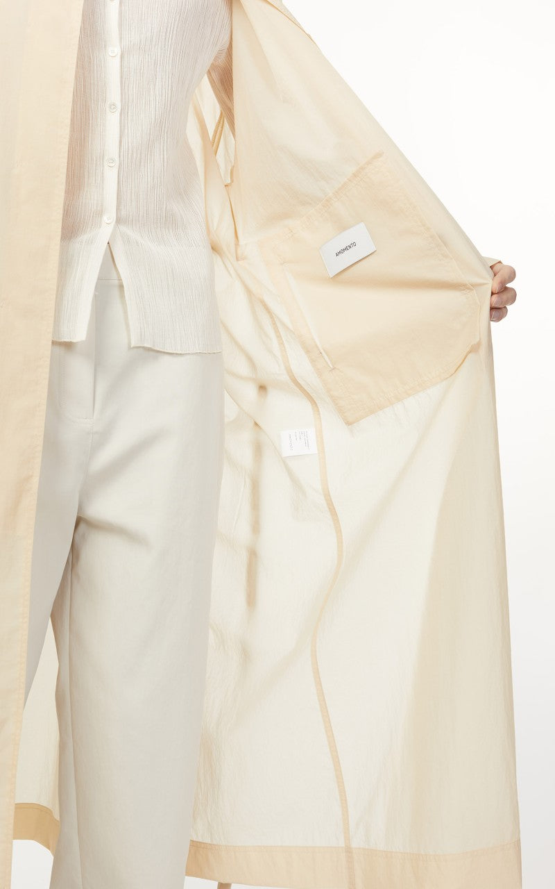 Amomento Sheer Single Trench Coat Light Beige